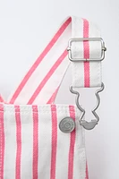 STRIPED TWILL OVERALLS