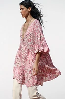 ROBE IMPRIMÉE À MANCHES BOUFFANTES