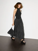 Halter top with tied neck detail