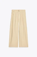 PLEATED BELTED PANTS
