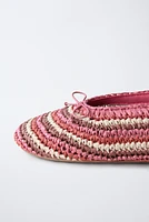 RAFFIA EFFECT BALLET FLATS