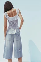 LACE RUFFLE TOP