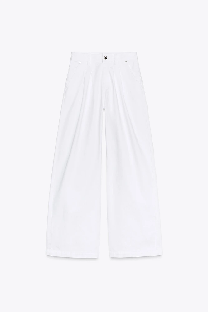 Z1975 MID RISE WIDE LEG PLEATED JEANS