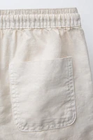 LINEN AND COTTON BERMUDA SHORTS