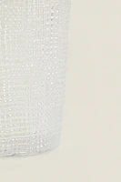 GLASS CUP WITH RAISED DESIGN