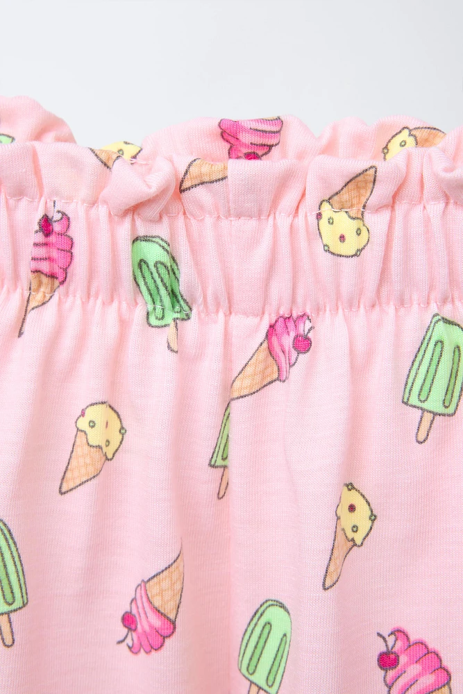 6 ANS/ PYJAMA T-SHIRT ET BERMUDA GLACES