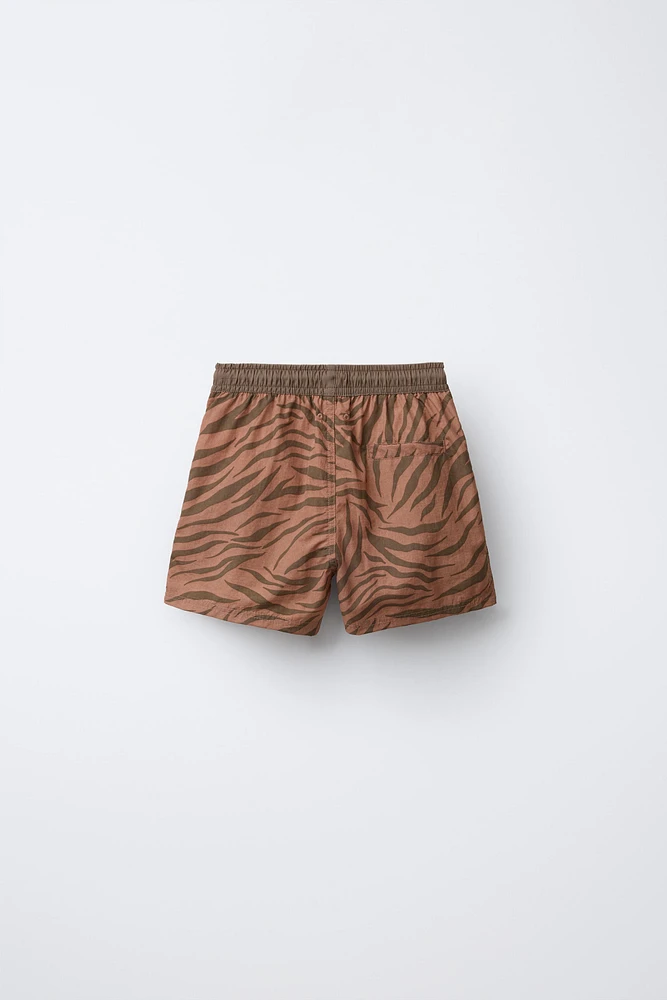 6-14 YEARS/ ANIMAL PRINT SWIM SHORTS