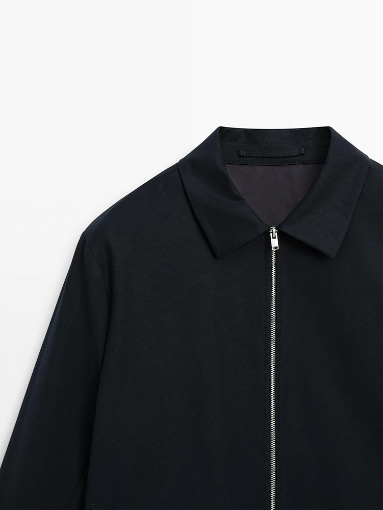 Veste à fermeture Éclair en coton mélangé