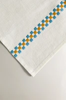 LOT SERVIETTES DE TABLE COTON FRISES MULTICOLORES