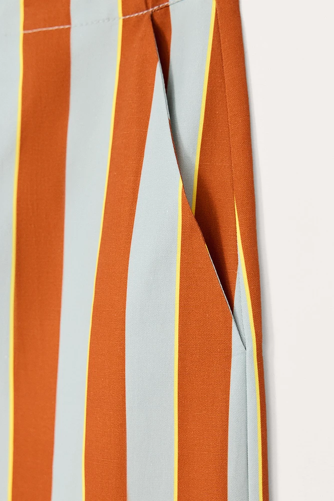 LIMITED EDITION STRIPED WIDE-LEG PANTS