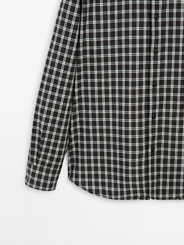 100% cotton melange check shirt