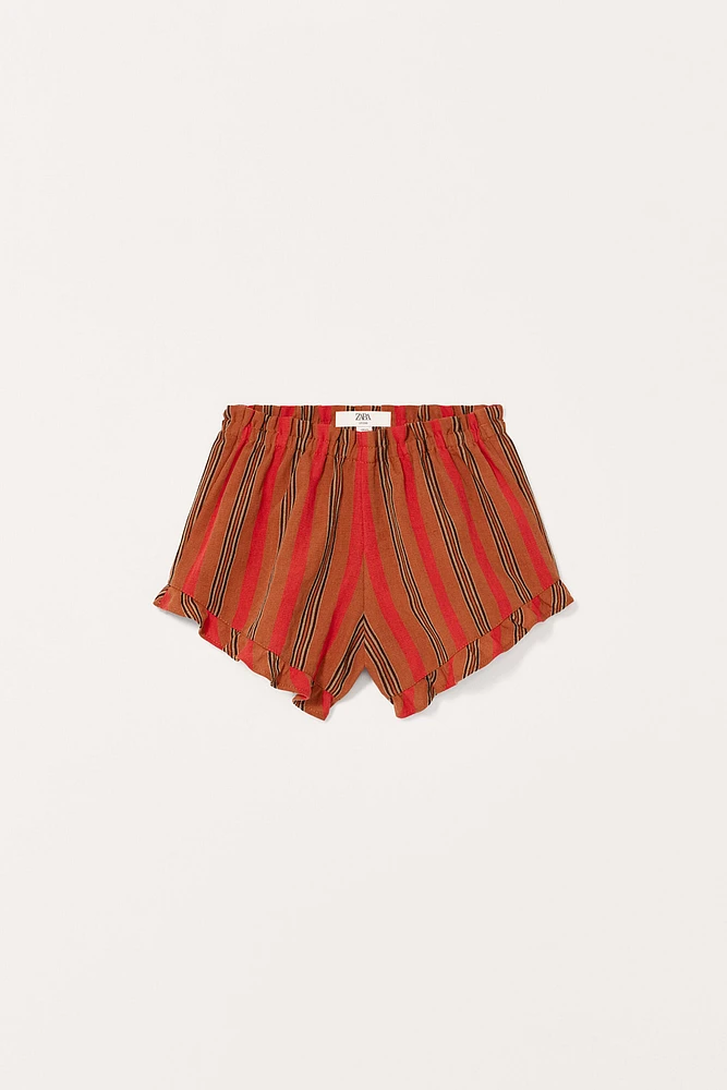 STRIPED RUFFLED SHORTS LIMITED EDITION