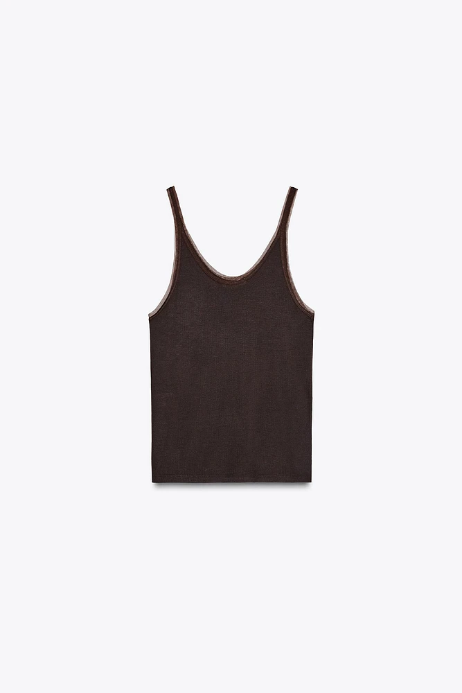 COMBINATION TULLE TOP