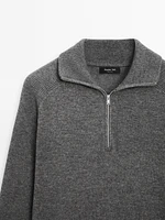 Mock neck knit sweater