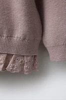 LACE TRIM KNIT SWEATER