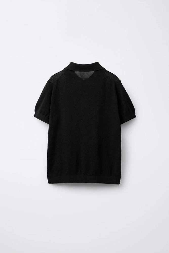 LINEN COTTON POLO SHIRT