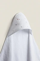HOODED BABY TOWEL WITH STARS AND MOONS