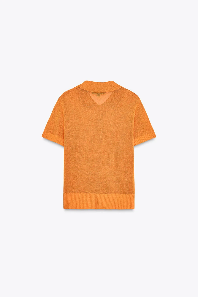 BASIC KNIT POLO TOP