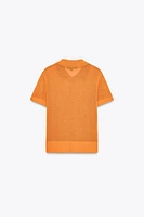 BASIC KNIT POLO TOP