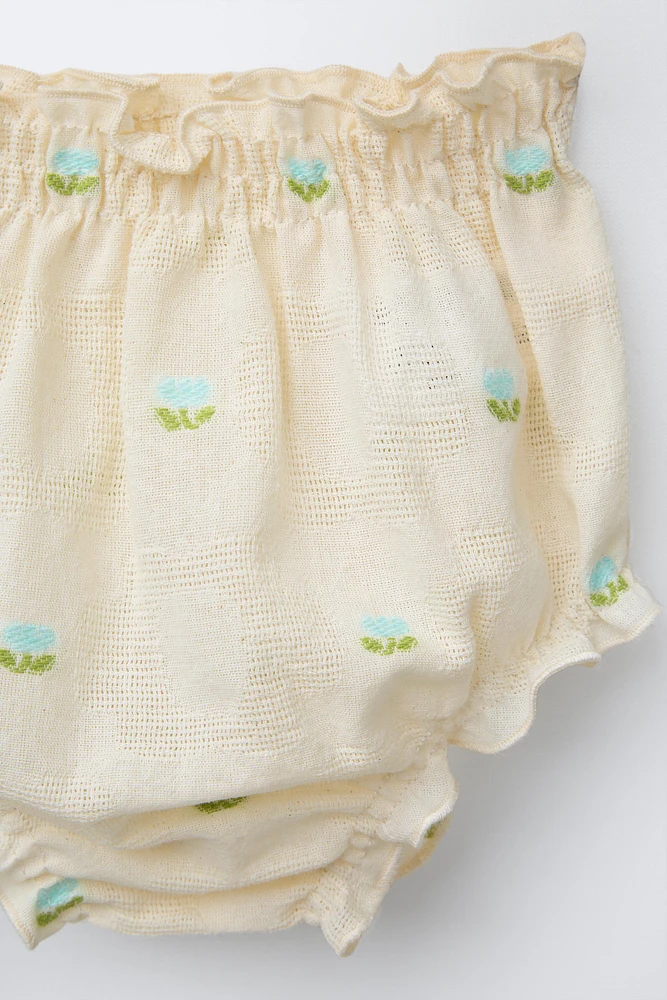 BLOUSE ET CULOTTE TEXTURE FLEURS