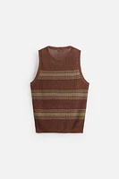 T-SHIRT EN MAILLE DÉBARDEUR LIN - VISCOSE