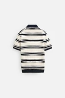 POLO EN MAILLE AVEC JACQUARD À RAYURES