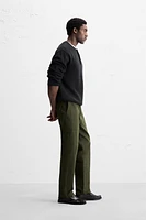 BUTTONED PURL KNIT SWEATER