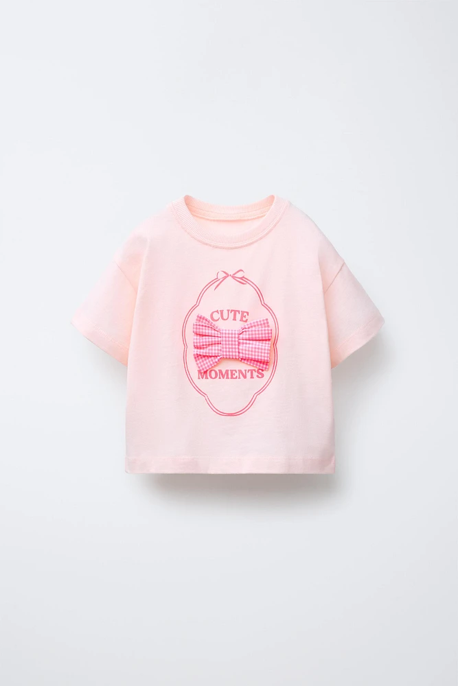 GINGHAM APPLIQUÉ T-SHIRT