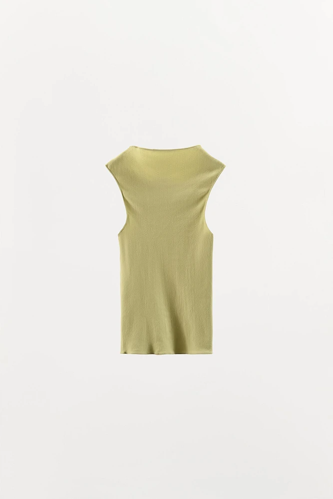 POINTELLE TOP WITH SATIN BOW