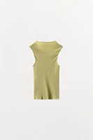 POINTELLE TOP WITH SATIN BOW