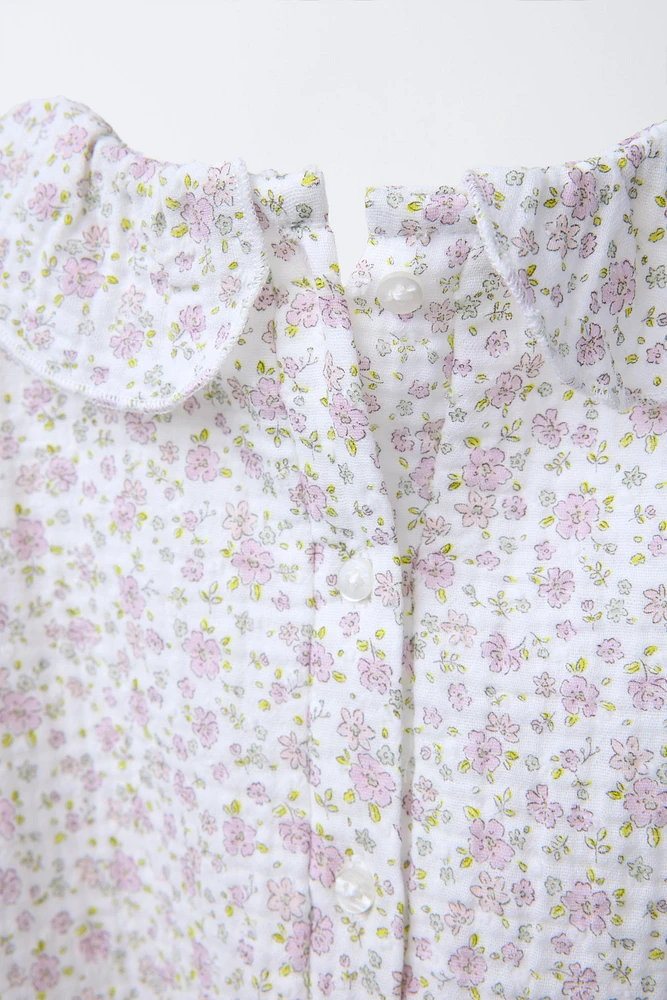 FLORAL DOTTED MESH BODYSUIT
