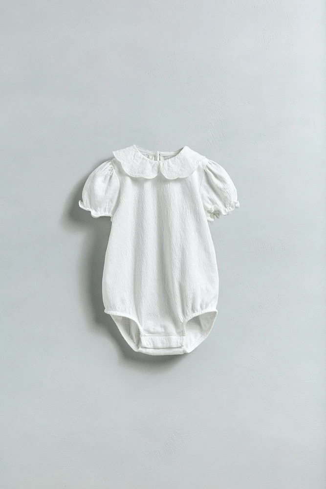 EMBROIDERED COLLAR BODYSUIT