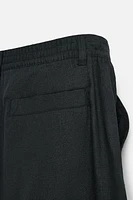 OVERSIZED LINEN VISCOSE SHORTS