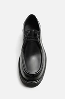 LEATHER SHOES WITH RAISED SEAM