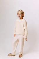 LINEN BLEND STRAIGHT PANTS