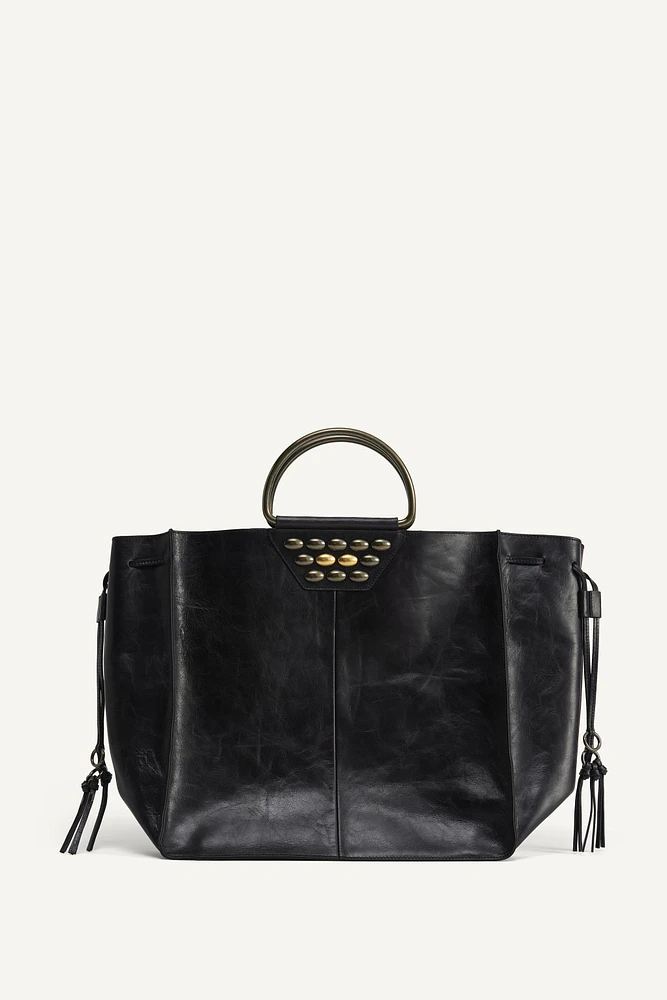 LEATHER STUDDED CITY BAG LIMITED EDITION