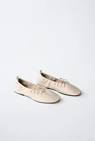 LACE-UP BALLET FLATS