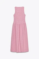 GINGHAM MIDI DRESS
