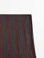 Striped flowing midi skirt