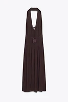SMOCKED HALTER DRESS