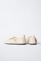 LACE-UP BALLET FLATS