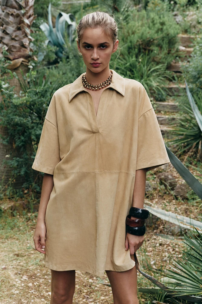 ROBE EN CUIR DAIM ZW COLLECTION LIMITED EDITION