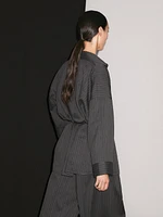 Striped overshirt with buckles