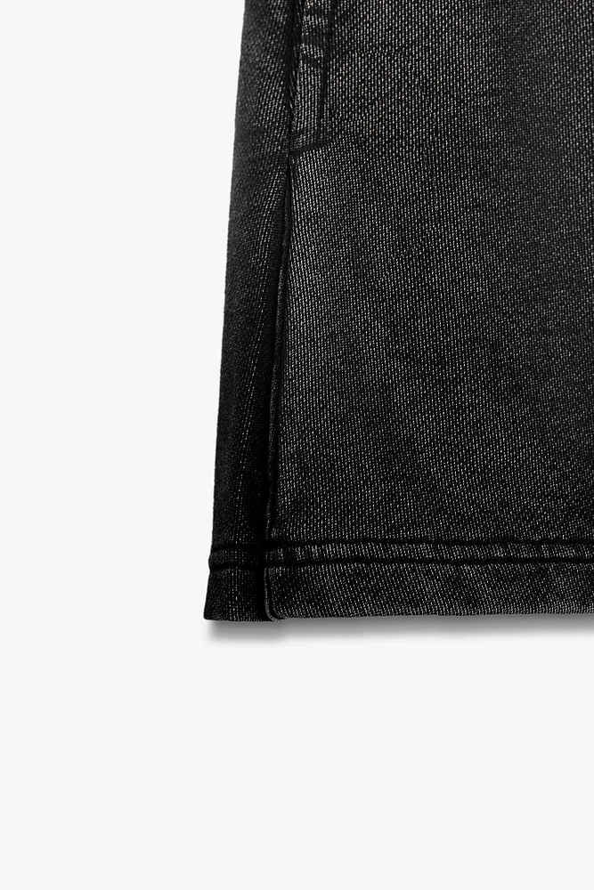 WASHED HEAVY COTTON MINI SKIRT