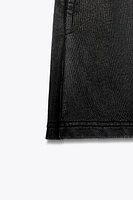 WASHED HEAVY COTTON MINI SKIRT