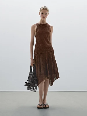 Flowing draped neck top