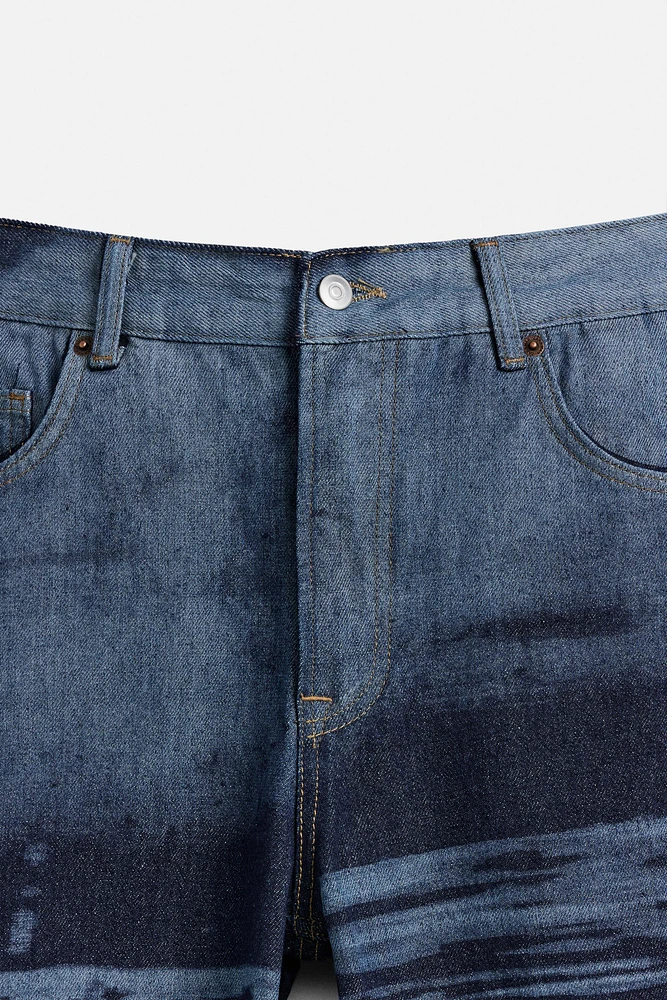 PRINTED RELAXED FIT JEANS