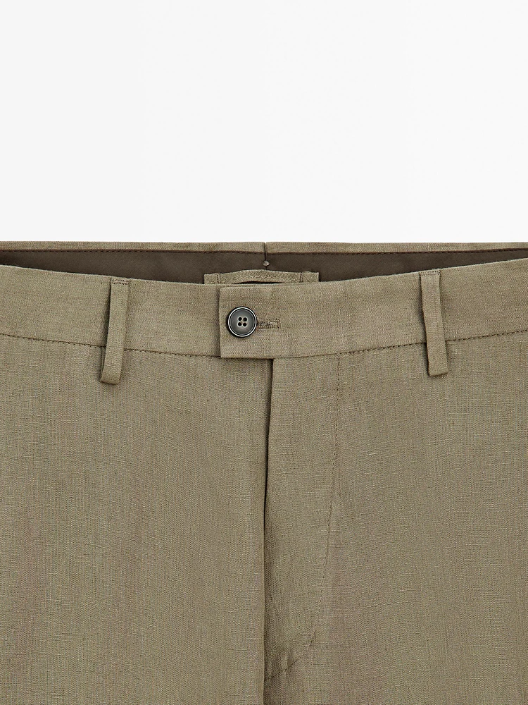 100% linen suit trousers