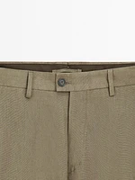 100% linen suit trousers