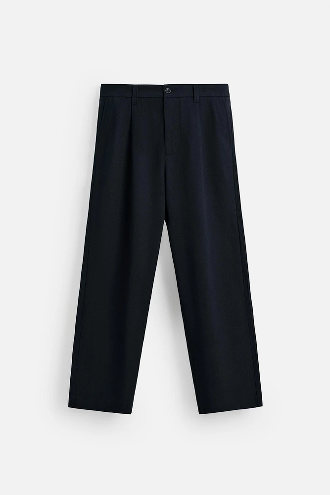 PANTALON PLISSÉ COTON ET LYOCELL